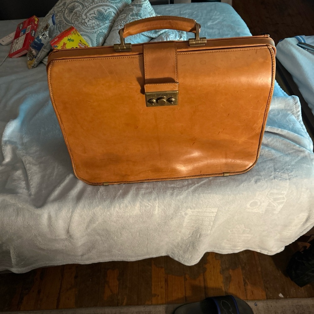 Hartmann leather folding briefcase or laptop case or document holder.